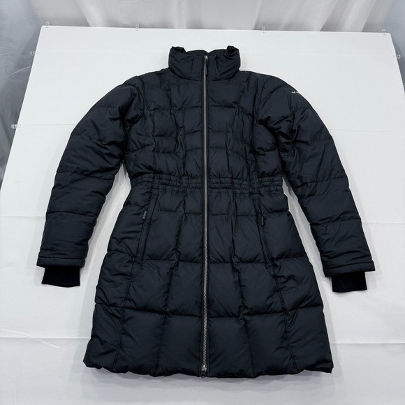 Columbia Duck Down Parka Puffer Jacket Womens Large Coat Long Stretch Waist - Picture 1 of 10
